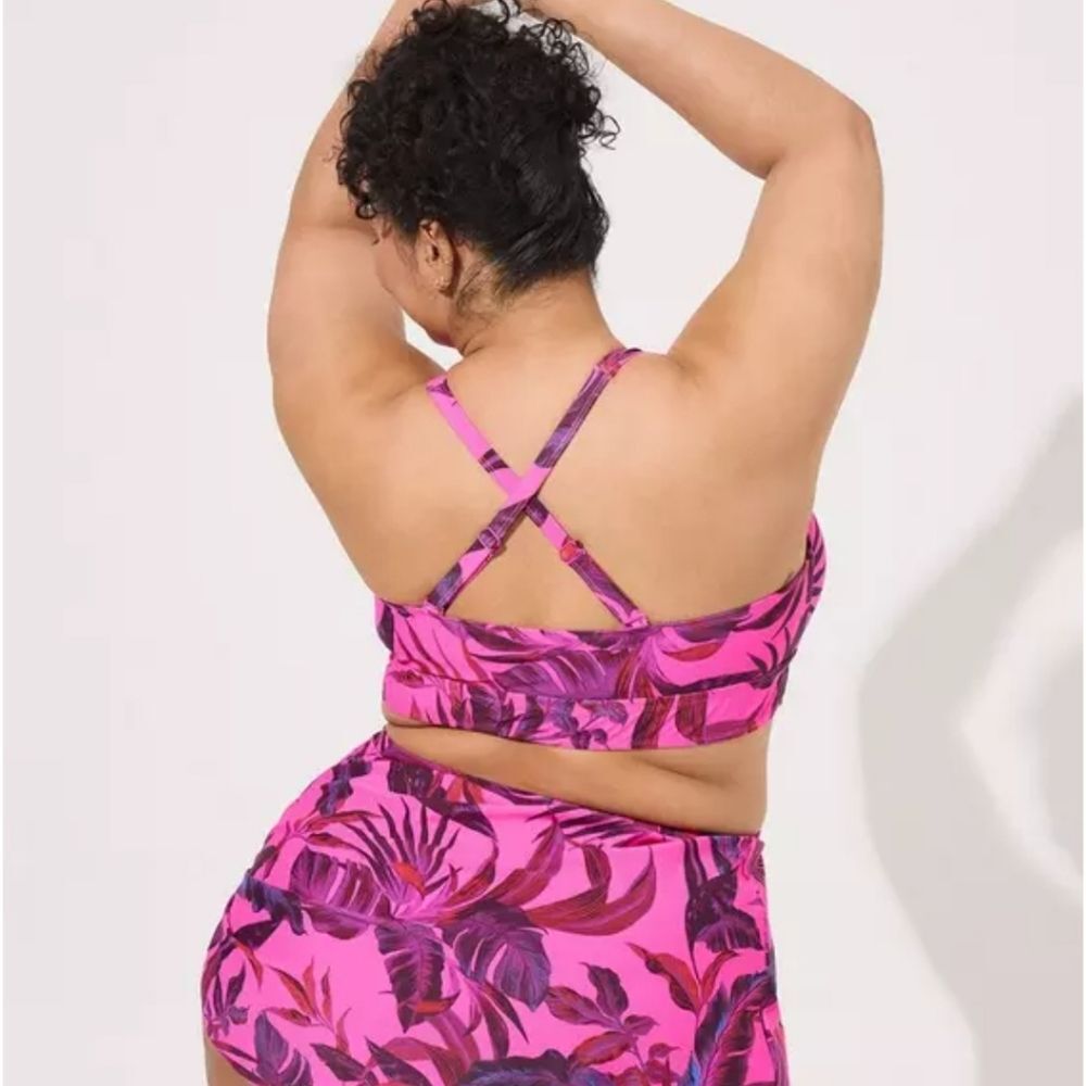 NEW Torrid 0 Set Wireless Bikini Top + Skirted Brief Tropical AX-1938 - Picture 7 of 10
